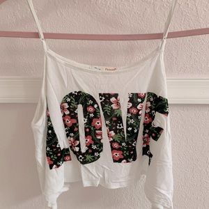 white “LOVE” crop
